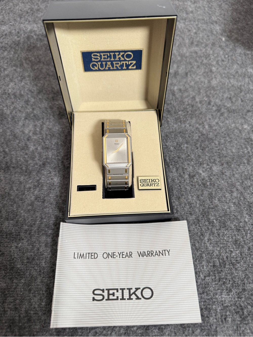 Seiko Two-Tone Silver and Gold Rectangular Dress Watch - Picture 5 of 9